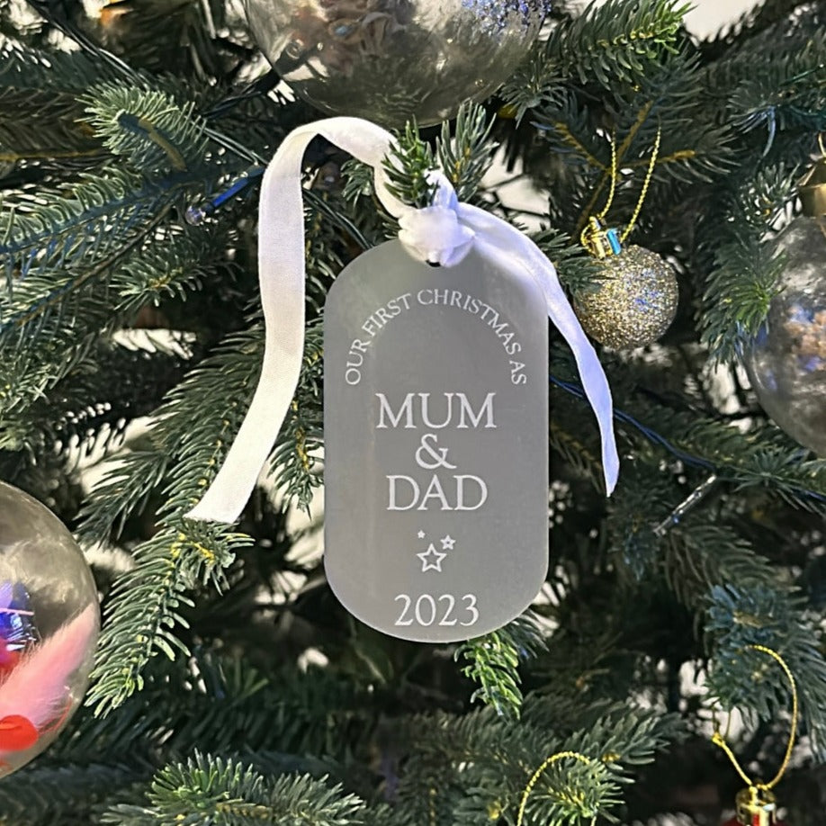 Our First Year as Parents Christmas Ornament - Frosted