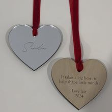 Load image into Gallery viewer, Teacher Heart Christmas Ornament - Personalised
