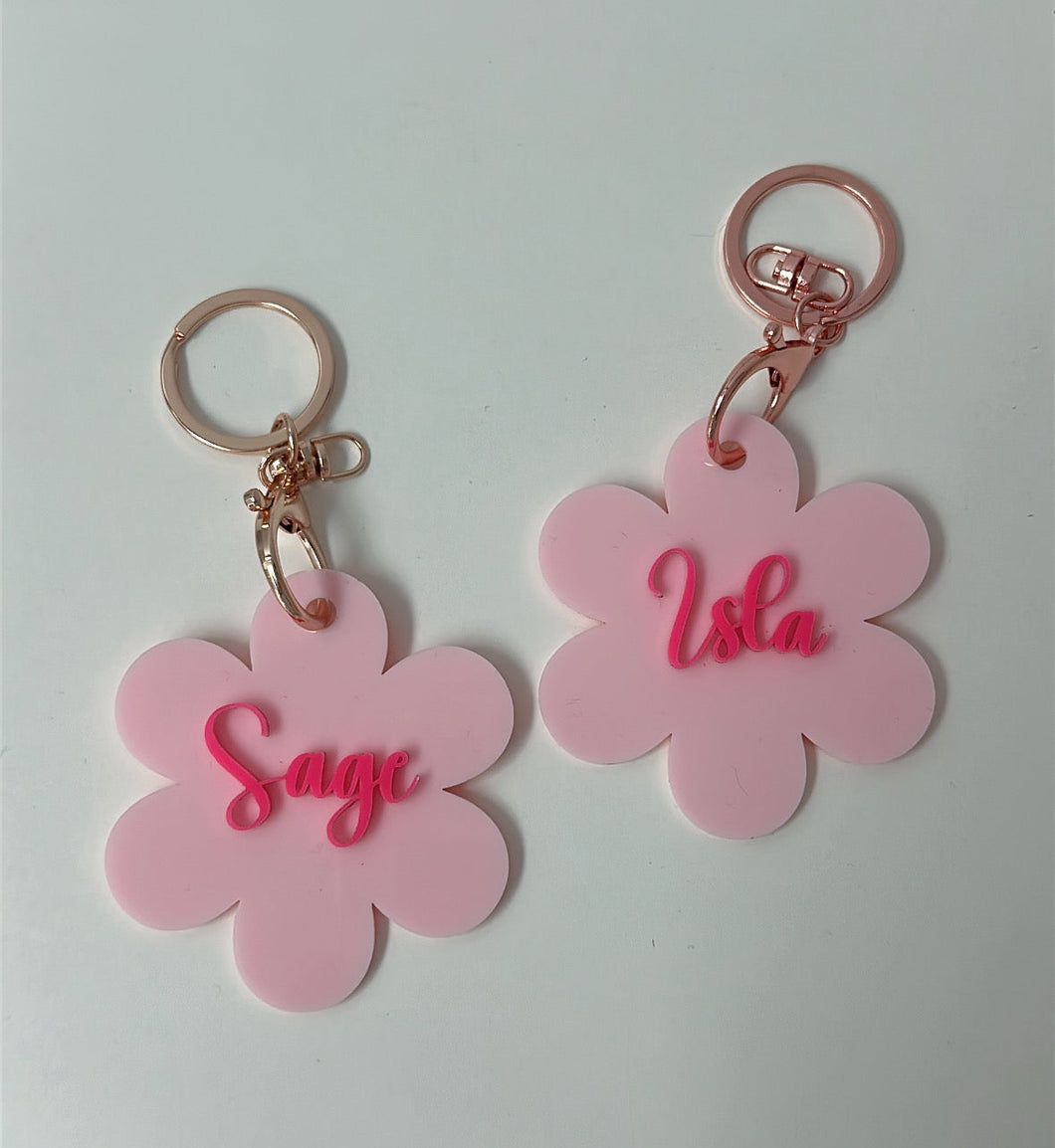 Flower Personalised Keyring