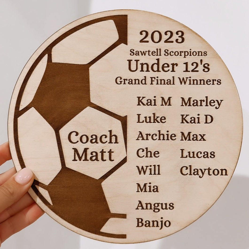 Soccer Coach Personalised Gift Plaque