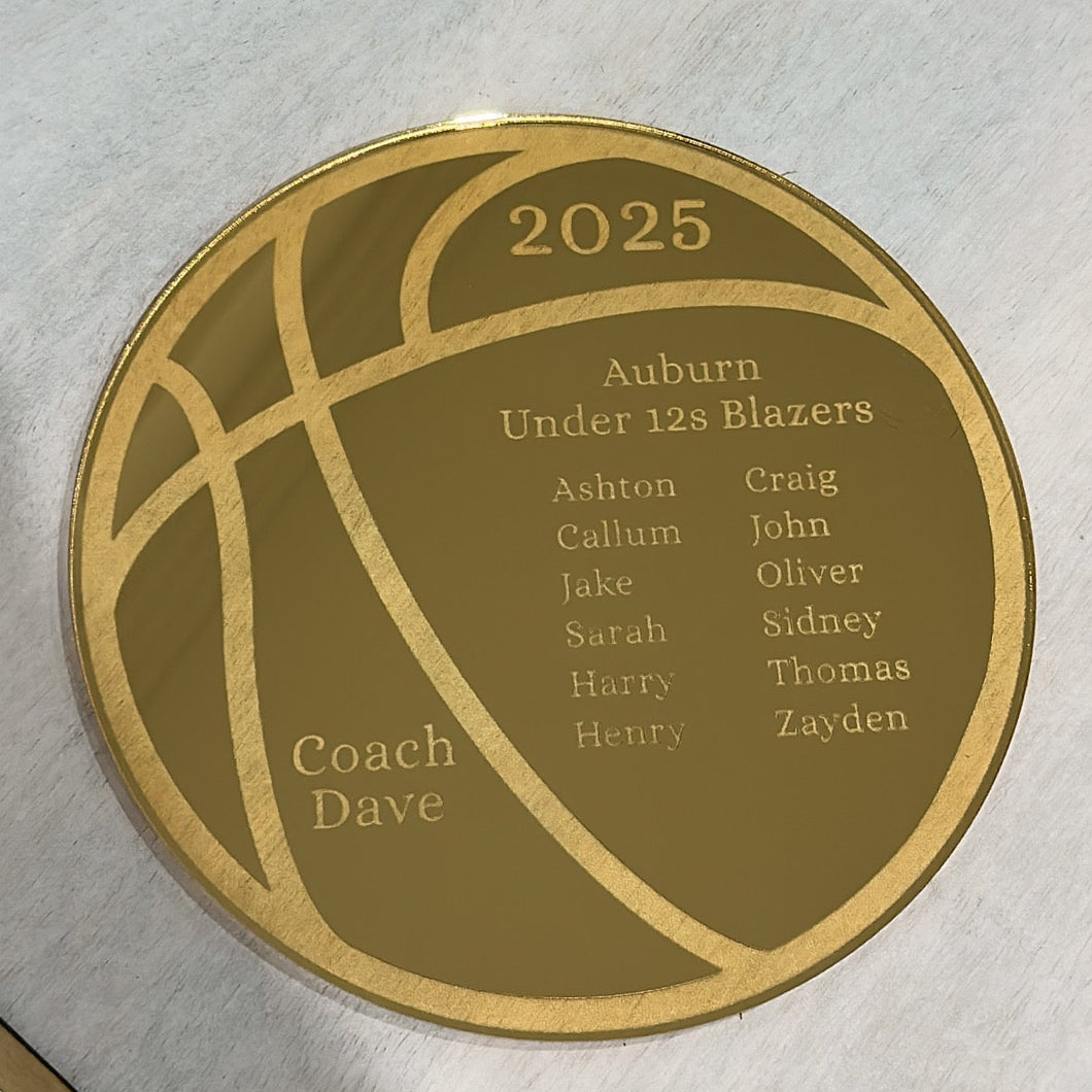 Basketball Coach Personalised Gift Plaque - Acrylic