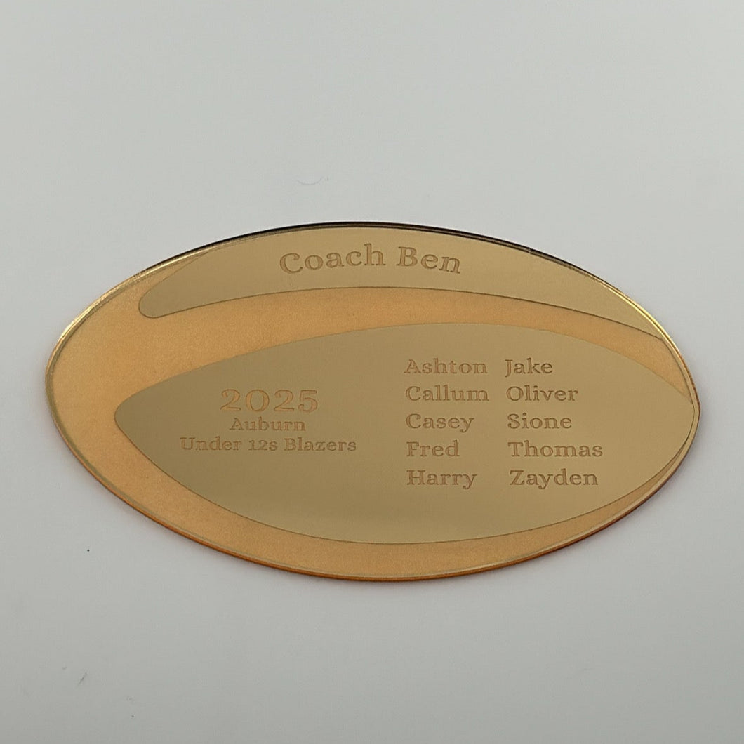 Football Coach Personalised Gift Plaque - Acrylic