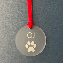 Load image into Gallery viewer, Pet Christmas Tree Ornament - Paw Print Frosted
