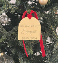 Load image into Gallery viewer, The Year we got Engaged Christmas Ornament - Mirrored

