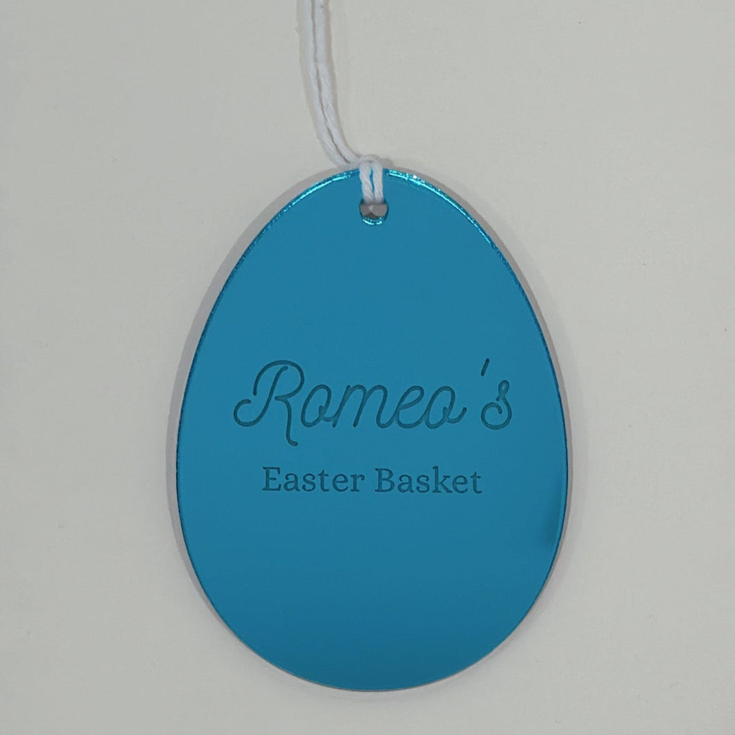 Mirrored Easter Egg Gift Tag - Personalised