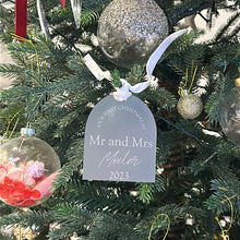 Load image into Gallery viewer, Our First Christmas as Mr and Mrs Ornament - Frosted
