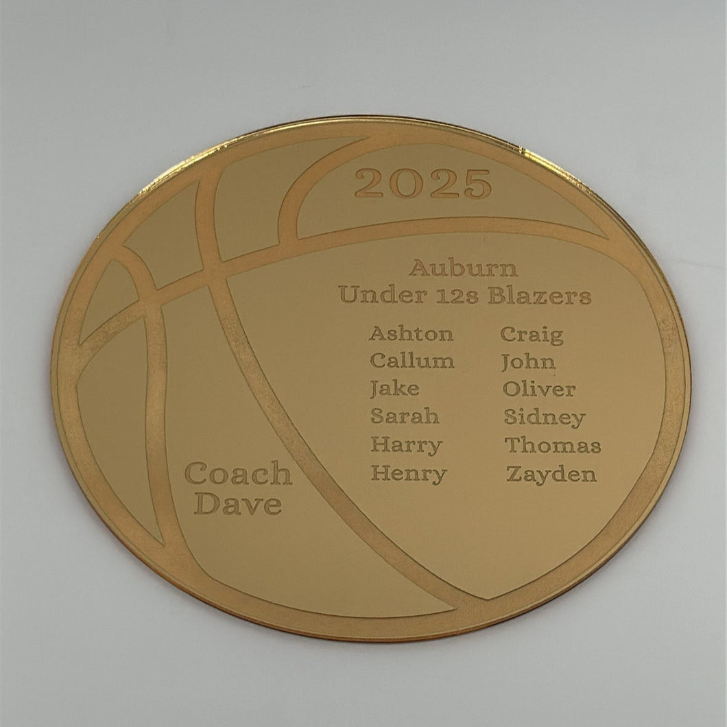 Basketball Coach Personalised Gift Plaque - Acrylic