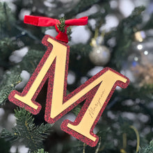 Load image into Gallery viewer, Glitter Letter Christmas Ornament
