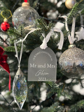 Load image into Gallery viewer, Our First Christmas as Mr and Mrs Ornament - Frosted
