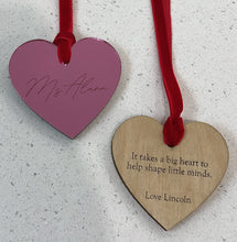 Load image into Gallery viewer, Teacher Heart Christmas Ornament - Personalised
