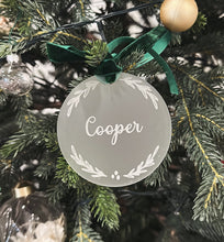 Load image into Gallery viewer, Frosted Wreath Christmas Ornament - Personalised
