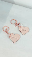 Load image into Gallery viewer, Mirrored Heart Personalised Keyring
