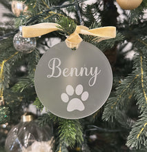Load image into Gallery viewer, Pet Christmas Tree Ornament - Paw Print Frosted
