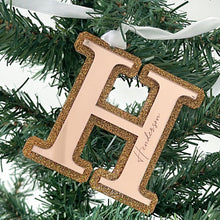 Load image into Gallery viewer, Glitter Letter Christmas Ornament - Personalised
