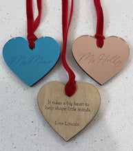 Load image into Gallery viewer, Teacher Heart Christmas Ornament - Personalised
