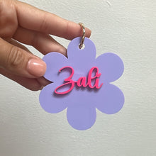 Load image into Gallery viewer, Flower Personalised Keyring
