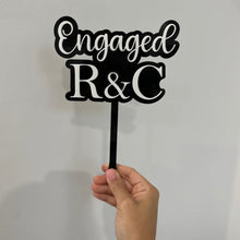 Load image into Gallery viewer, Engagement Cake Topper with Initials
