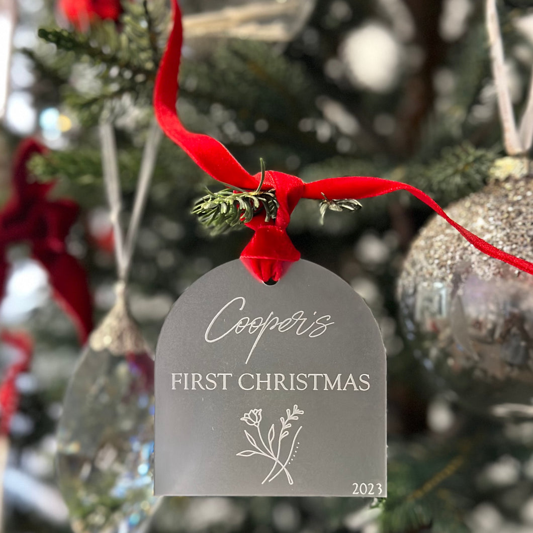 Baby's First Christmas Ornament - Frosted