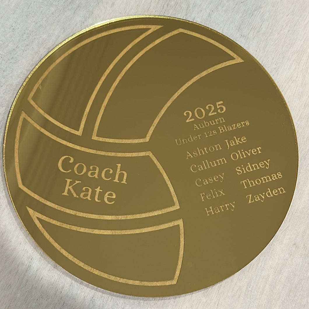 Netball Coach Personalised Gift Plaque - Acrylic