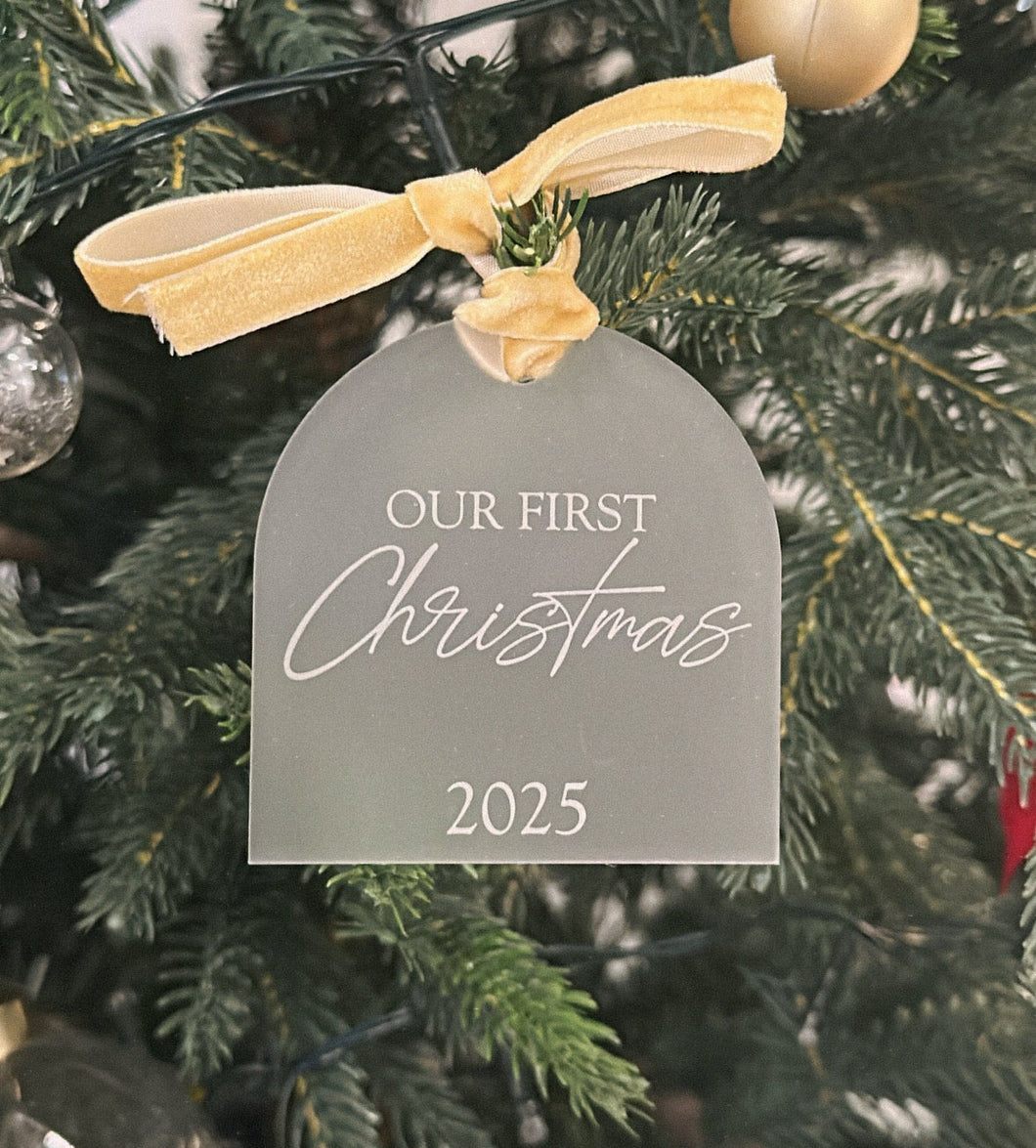 Our First Christmas Ornament - Frosted