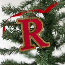 Load image into Gallery viewer, Glitter Letter Christmas Ornament - Personalised
