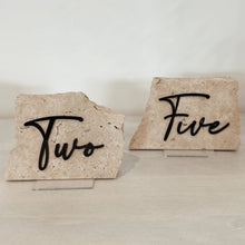 Load image into Gallery viewer, Travertine Wedding Table Numbers - Custom
