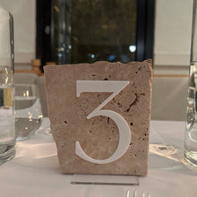 Load image into Gallery viewer, Travertine Wedding Table Numbers - Custom
