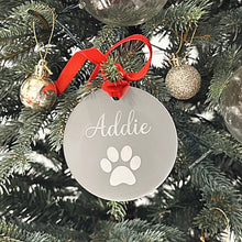 Load image into Gallery viewer, Pet Christmas Tree Ornament - Paw Print Frosted
