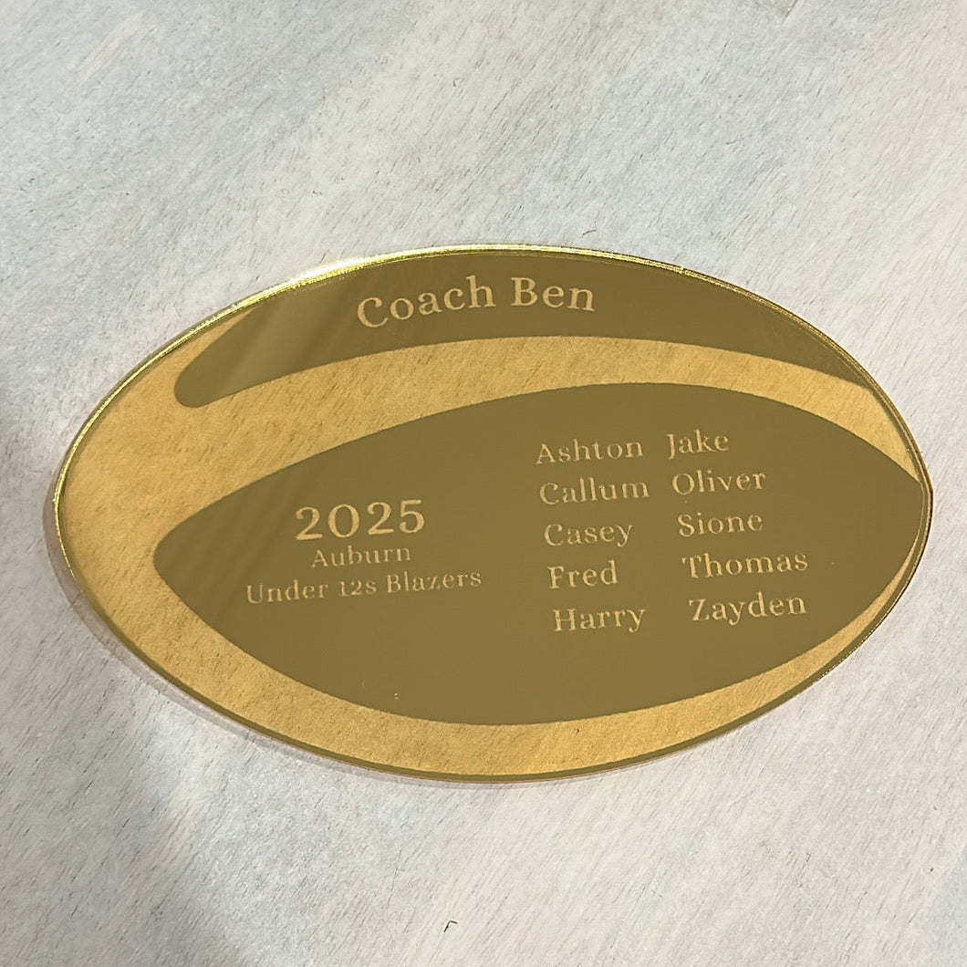 Football Coach Personalised Gift Plaque - Acrylic