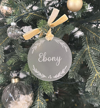 Load image into Gallery viewer, Frosted Wreath Christmas Ornament - Personalised
