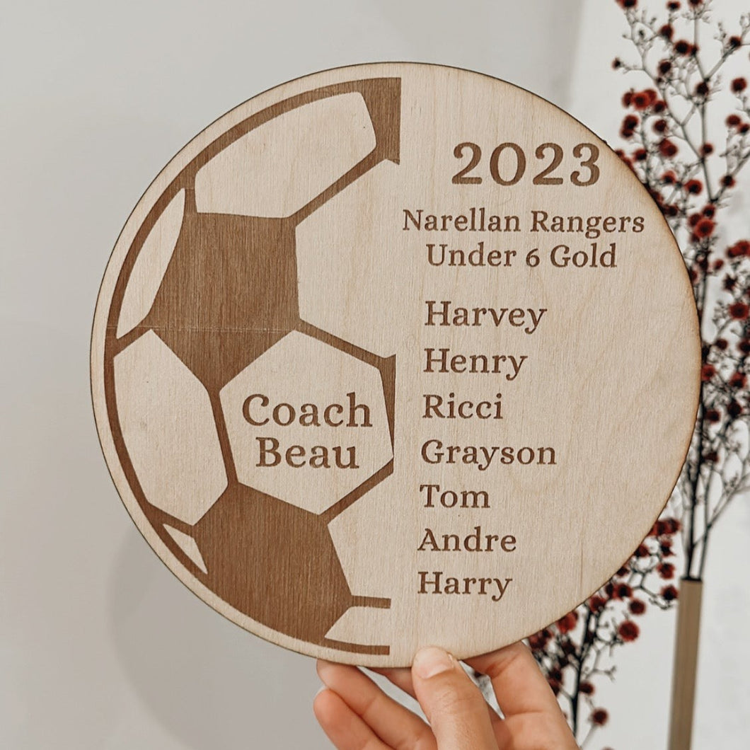 Soccer Coach Personalised Gift Plaque