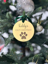 Load image into Gallery viewer, Dog&#39;s First Christmas Ornament - Mirrored
