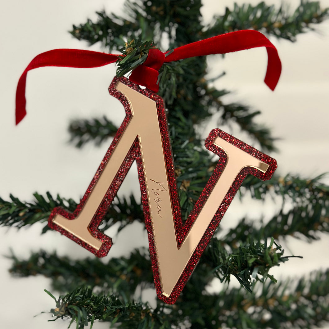 Glitter Letter Christmas Ornament