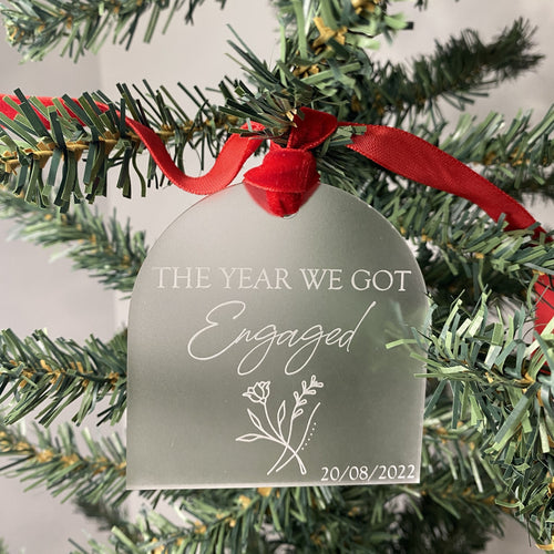 personalised engaged Christmas ornament