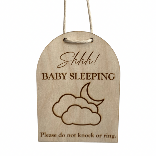 Baby sleeping door sign