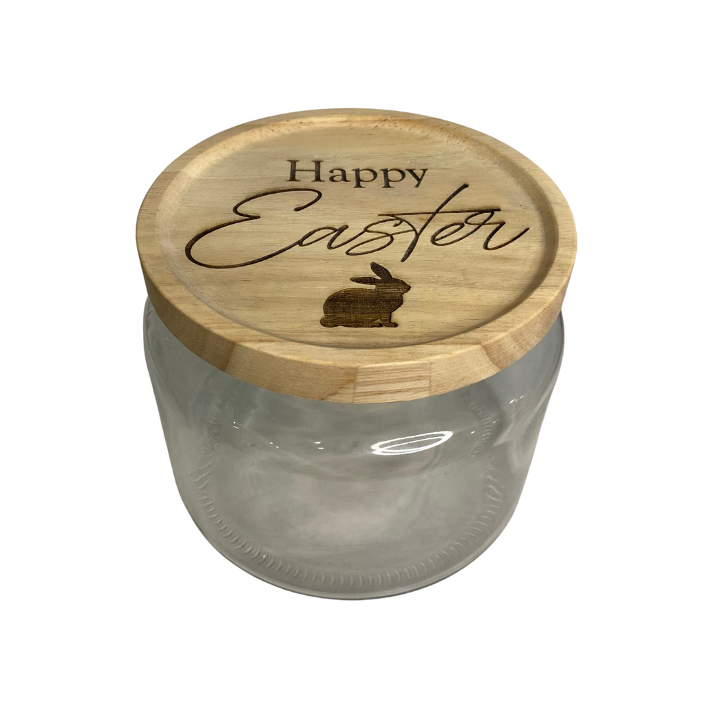 Happy Easter egg jar
