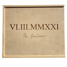 Load image into Gallery viewer, Wooden memory box personalised wedding
