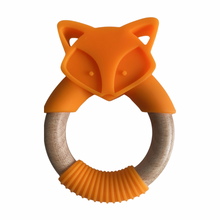 Load image into Gallery viewer, Baby teething toy orange fox

