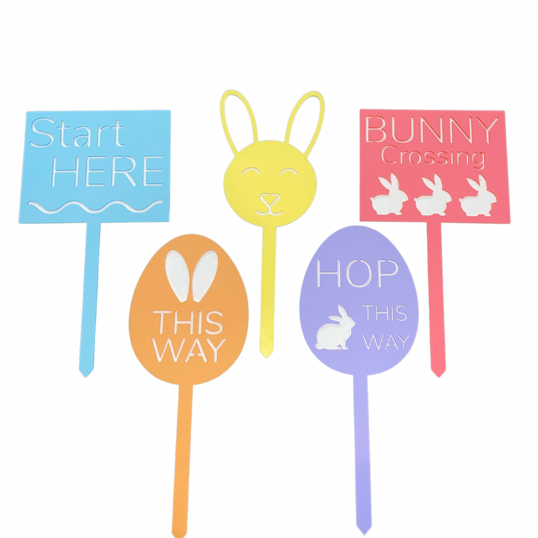 Colourful Easter egg hunt sign kit
