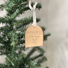 Load image into Gallery viewer, gold year married personalised christmas decoration

