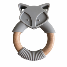 Load image into Gallery viewer, Neutral baby toy fox teether
