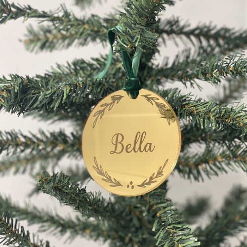 personalised custom gold name Christmas decoration