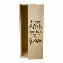 Load image into Gallery viewer, personalised engraved wine bottle box
