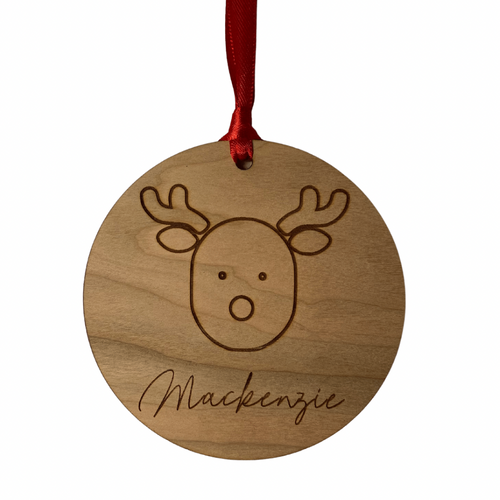 personalised reindeer children's Christmas ornament