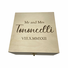 Load image into Gallery viewer, Personalised wooden wedding memory box

