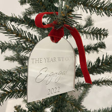 Load image into Gallery viewer, silver first year engaged Christmas decoration
