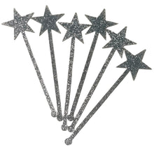Load image into Gallery viewer, silver glitter star cocktail stirrer
