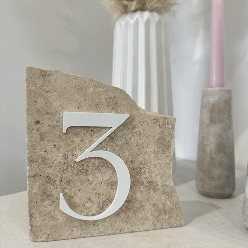 travertine table number wedding events