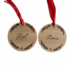 Load image into Gallery viewer, wooden personalised Christmas tree decoration
