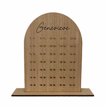 Load image into Gallery viewer, wooden personalised earring stand gift idea
